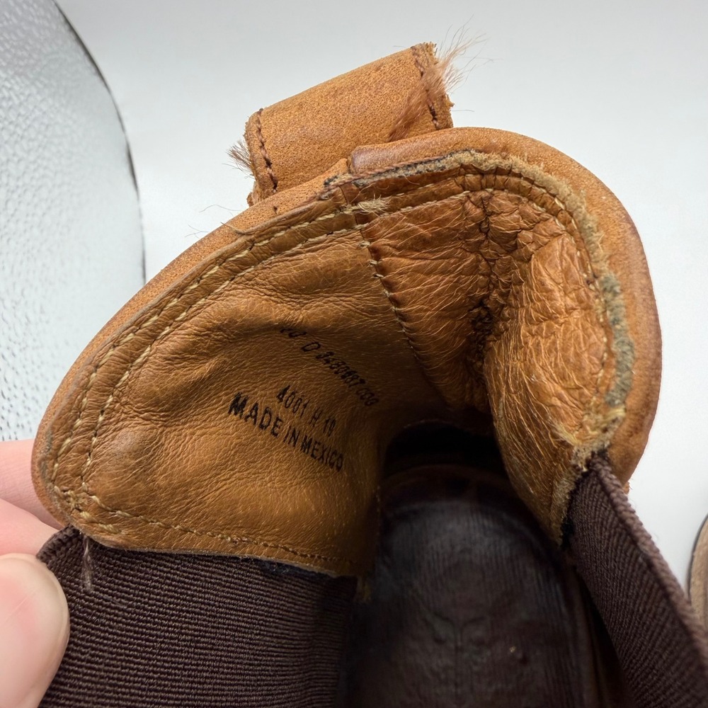 Frye Men's Chelsea Boots Size 10 D Cognac Leather 3480687 Dark Brown Pull On - Picture 9 of 9